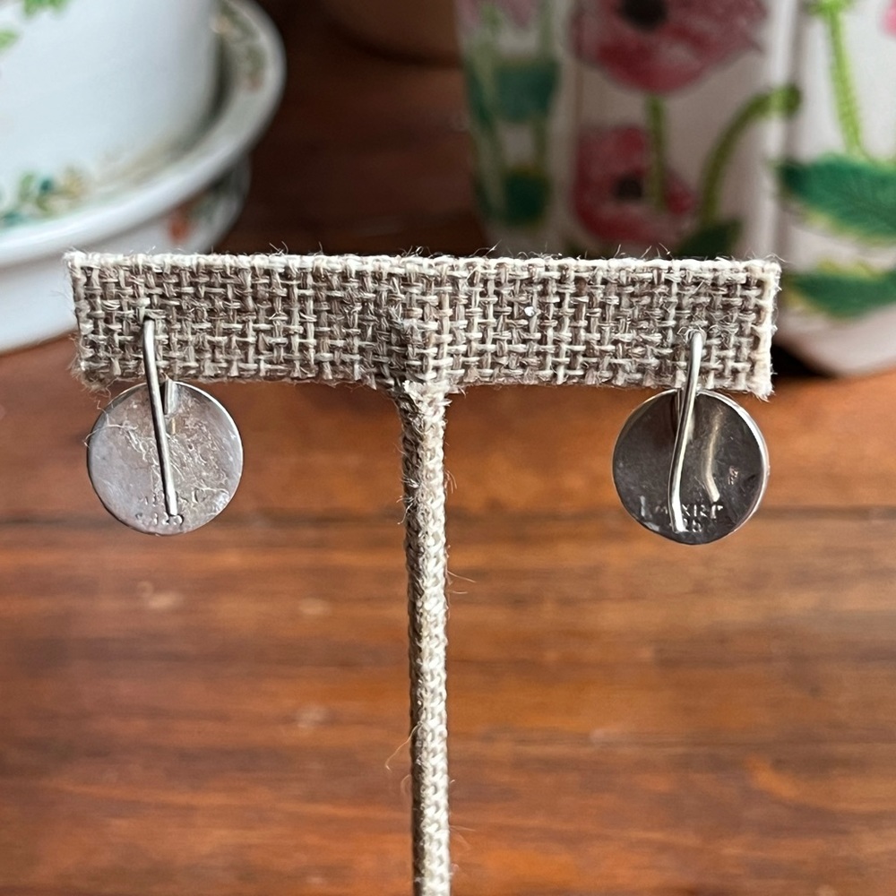 Handcrafted Solid Sterling Silver Disc Earrings -… - image 4